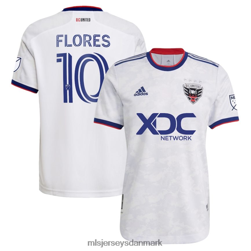 trøje 4F2BDH752 MLS Jerseys Mænd d.c. united edison flores adidas hvid 2022 marmor autentisk spillertrøje